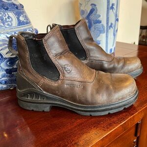 Ariat Barnyard Twin Gore Womens Leather Chelsea Ankle Barn Boots 7.5